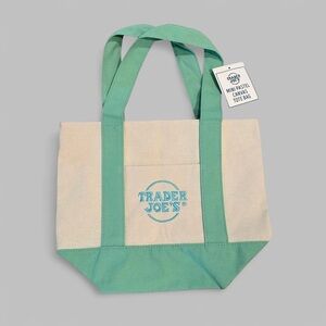 Trader Joe’s Green Pastel Canvas mini Tote Bag